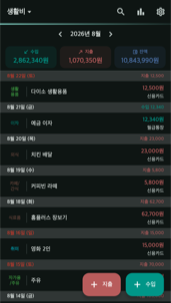 다크 모드 홈 화면